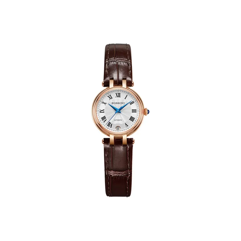 ROSSINI Mechanical Movement Genuine Leather Strap Watch Women's Watch White Dial 50166PI-0