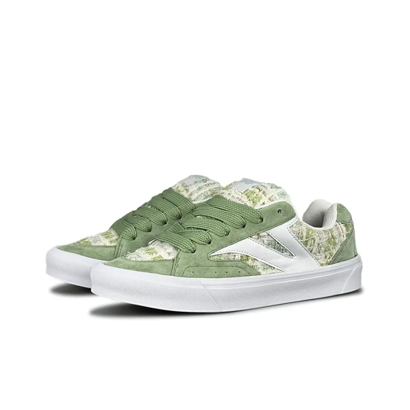 VFDF Chanel Inspired Puffy Shoes Wear Resistant Slip Resistant Low Top Skateboard Shoes Women's Matcha Green-3