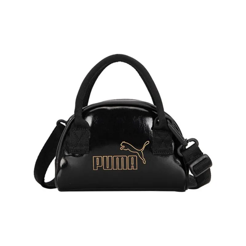 PUMA Artificial Leather Dumpling Bag Handbag Shoulder Bag Crossbody Bag Regular Women's Black Gold-2