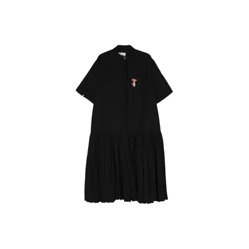 JIL SANDER Mushroom-embroidered Crepe Midi Dress