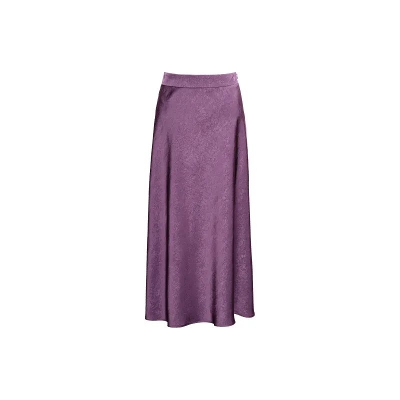 ROEYSHOUSE Casual Long Skirts Women's Dark Purple-1