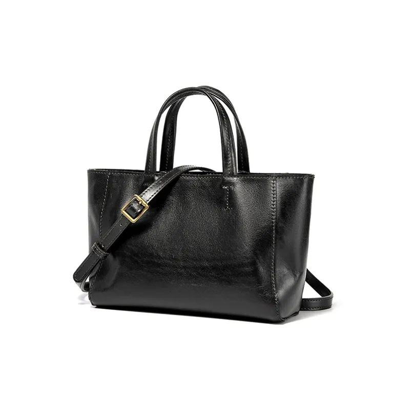KAISER Cow Leather Handbag Medium Size Women's Sunset Yellow/Black/Brown-9