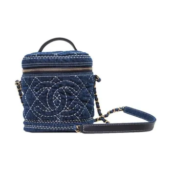 CHANEL Canvas Portable One Shoulder Canvas Bag Crossbody Bag Women's Denim Blue