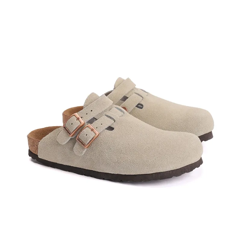 Khadgar Mules Slip on Shoes With Partial Coverage, Reversible, Birkenstock, Cork Soft Sole Closed Toe Slippers Unisex-19