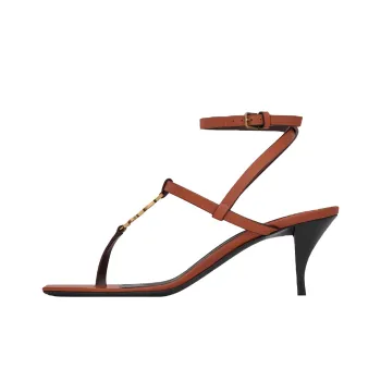 SAINT LAURENT CASSANDRA One Strap Sandals 6cm Women's Brown