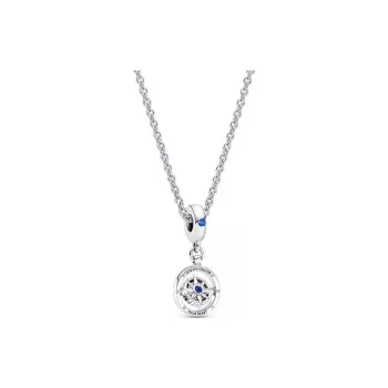 Pandora 925 Sterling Silver Diamond Copper Silver Alloy Necklaces Women's Silver