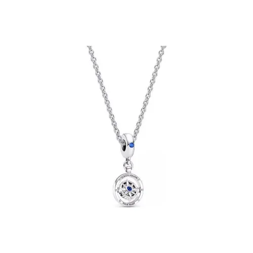 Pandora 925 Sterling Silver Diamond Copper Silver Alloy Necklaces Women's Silver