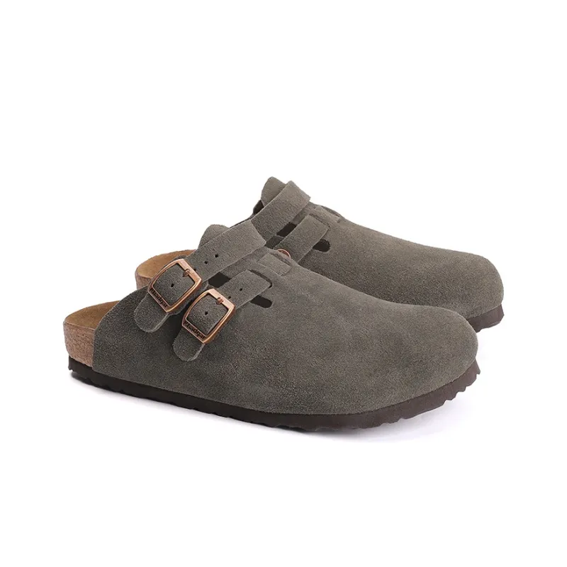Khadgar Mules Slip on Shoes With Partial Coverage, Reversible, Birkenstock, Cork Soft Sole Closed Toe Slippers Unisex-23