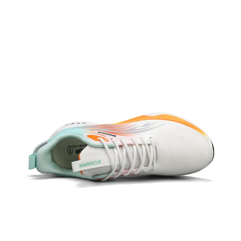 Warrior Durable Lightweight And Breathable Low Top Running Shoes Men's White Green Yellow-2