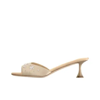 LOUIS VUITTON Blossom Slip Resistant Slide Slippers 5.5cm Women's Beige