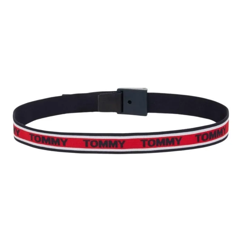 Tommy Hilfiger Letter Logo Smooth Buckle Belt Kids' Red-1