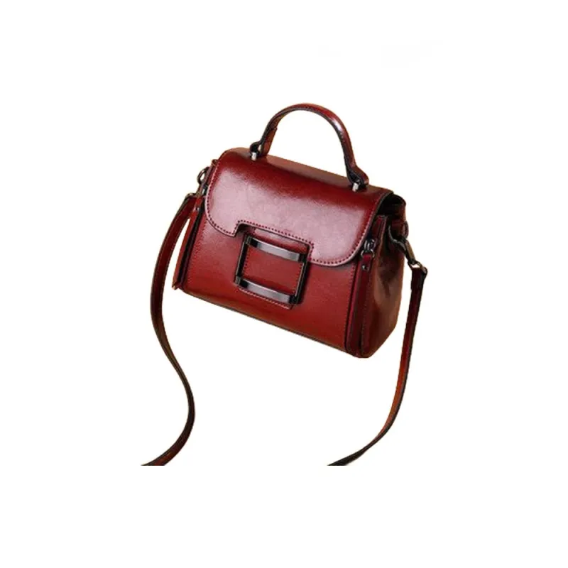 H YXIANG Cow Leather Bucket Bags Shoulder Bag Crossbody Bag Handbag Regular Women's Red/Black/Caramel-5