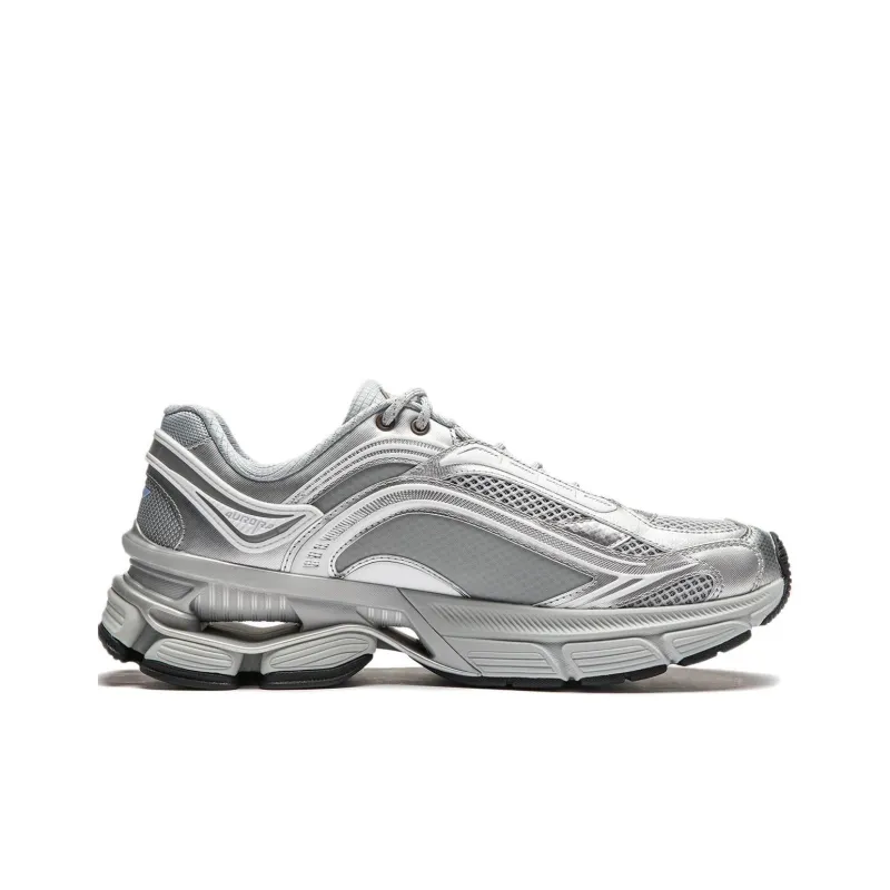 LiNing Slip Resistant Abrasion Resistant Supportive And Resilient Low Top Casual Running Shoes Men's Silver-1