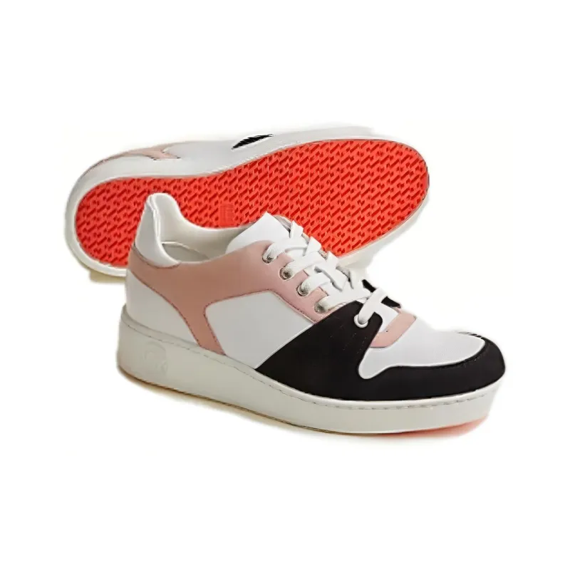 HERMES Low Top Stylish Skateboarding Shoes Women's White Pink Black-4