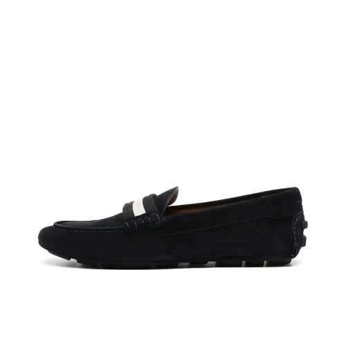 BALLY Striped-edge Suede Loafers