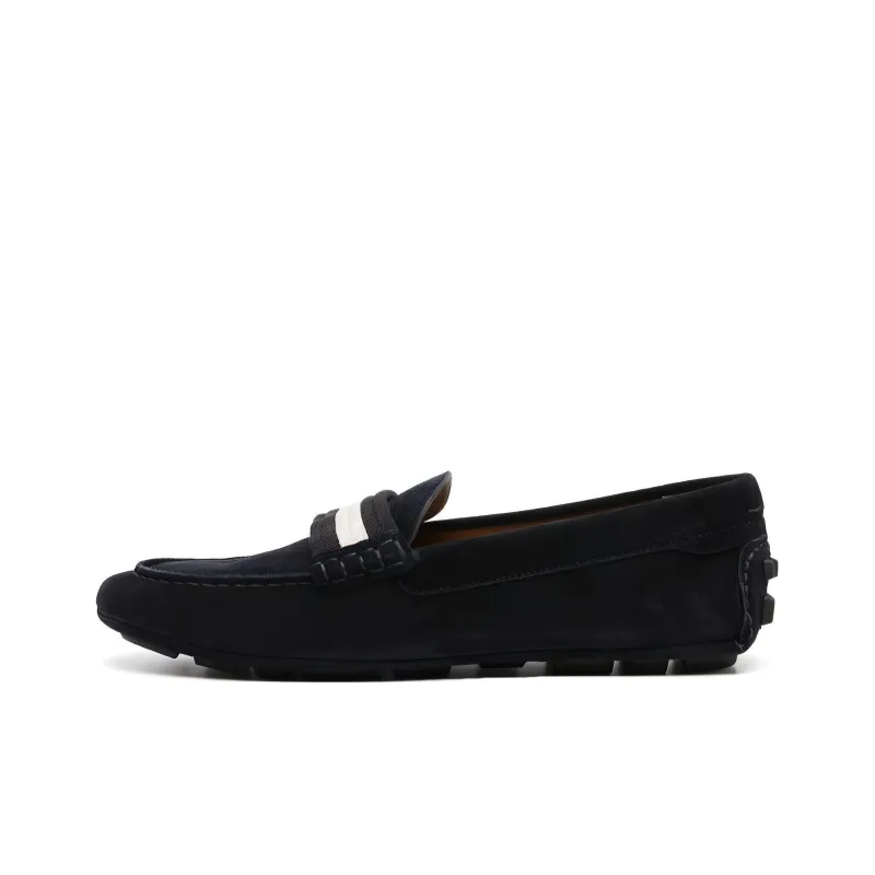 BALLY Striped-edge Suede Loafers-0
