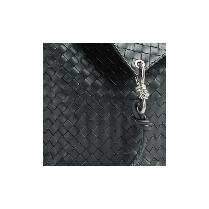 Bottega Veneta KNOT Cow Leather Bucket Bag, Shoulder Bag, Crossbody Bag Medium Size Men's Slate Gray-4
