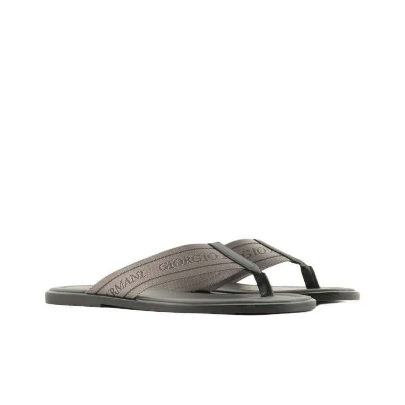 GIORGIO ARMANI Odor-Resistant Flip Flops Men's Black Gray Color-2