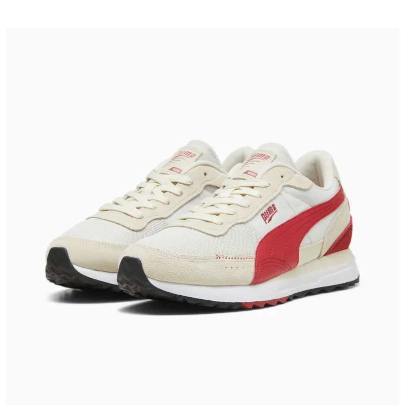 PUMA Cushioned Wear Resistant Breathable Low Top Casual Running Shoes Unisex White Red-2