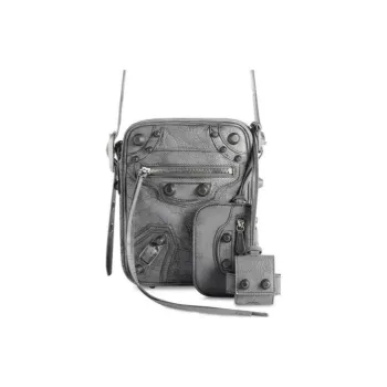 Balenciaga Le Cagole Arena Lambskin Shoulder Bag, Crossbody Bag Men's Gray