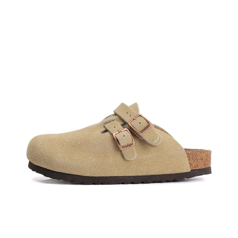 Khadgar Mules Slip on Shoes With Partial Coverage, Reversible, Birkenstock, Cork Soft Sole Closed Toe Slippers Unisex-25
