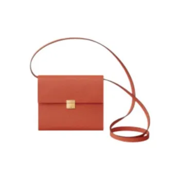 HERMES Clic Epsom Calfskin Shoulder Bag Crossbody Bag Women's R1 Terre Battue Red Clay