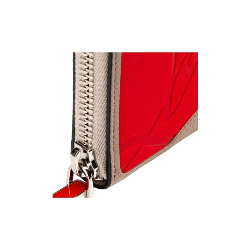 CL LUBOTING Calfskin Wallet Regular Men's Red & Brown-3