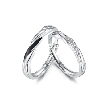 KADER 925 Sterling Silver Rings Unisex Silver White Festival Gift Box