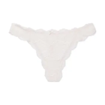 Victoria's Secret DREAM ANGELS Lace Trim Thong Panty/White/Ivory Underpants Women's 1 Pack White Lace