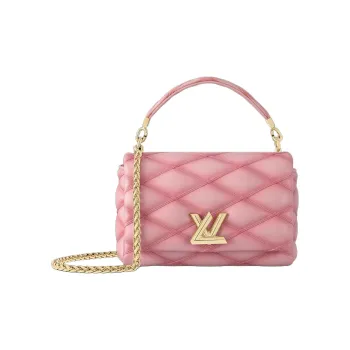 LOUIS VUITTON Lambskin Shoulder Bag Crossbody Bag Handbag Medium Size Women's Light Pink