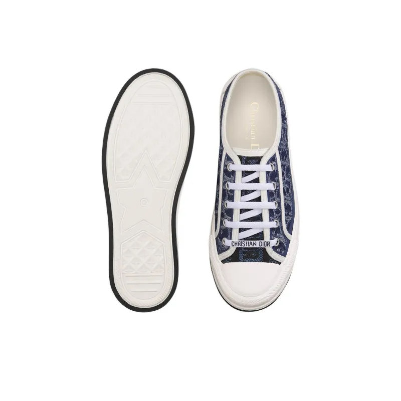 DIOR Walk'n'Dior Platform Shoes Low Top Skateboard Shoes Women's Blue-4