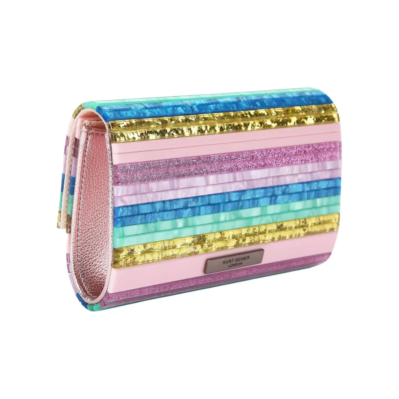 Kurt Geiger London Plexiglass One Shoulder Crossbody Clutches Women's Multicolor-2