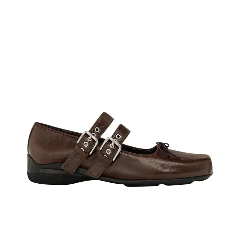 Open Yy Casual Single Shoes Women's Brown-1