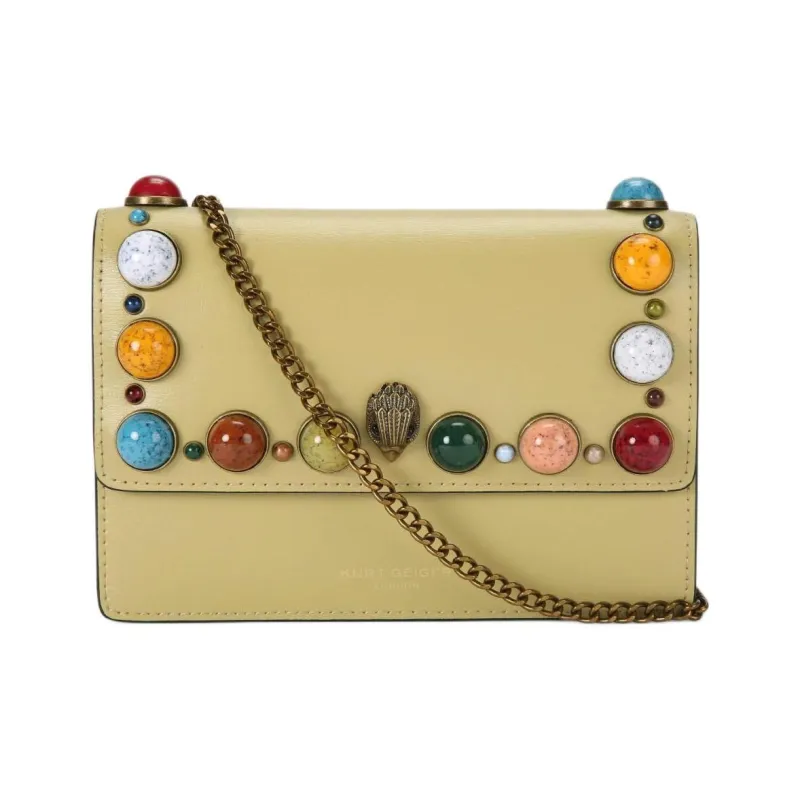 Kurt Geiger London Leather Shoulder Bag Crossbody Bag Extra Mini Women's Beige-0