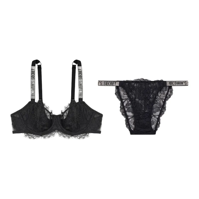 Victoria's Secret Underwear Set Women's Black-0