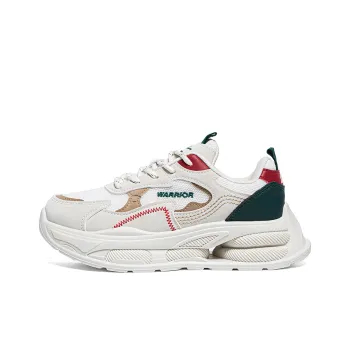 Warrior Students Platform Chunky Sneakers Wear resistant And Lightweight Low Top Casual Shoes Women's Beige Green Red