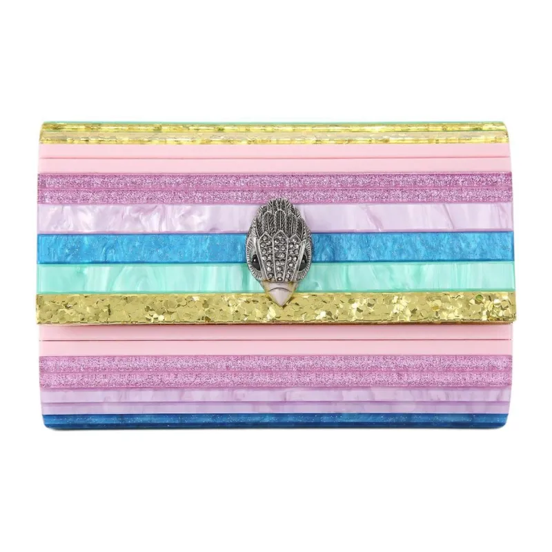 Kurt Geiger London Plexiglass One Shoulder Crossbody Clutches Women's Multicolor-0