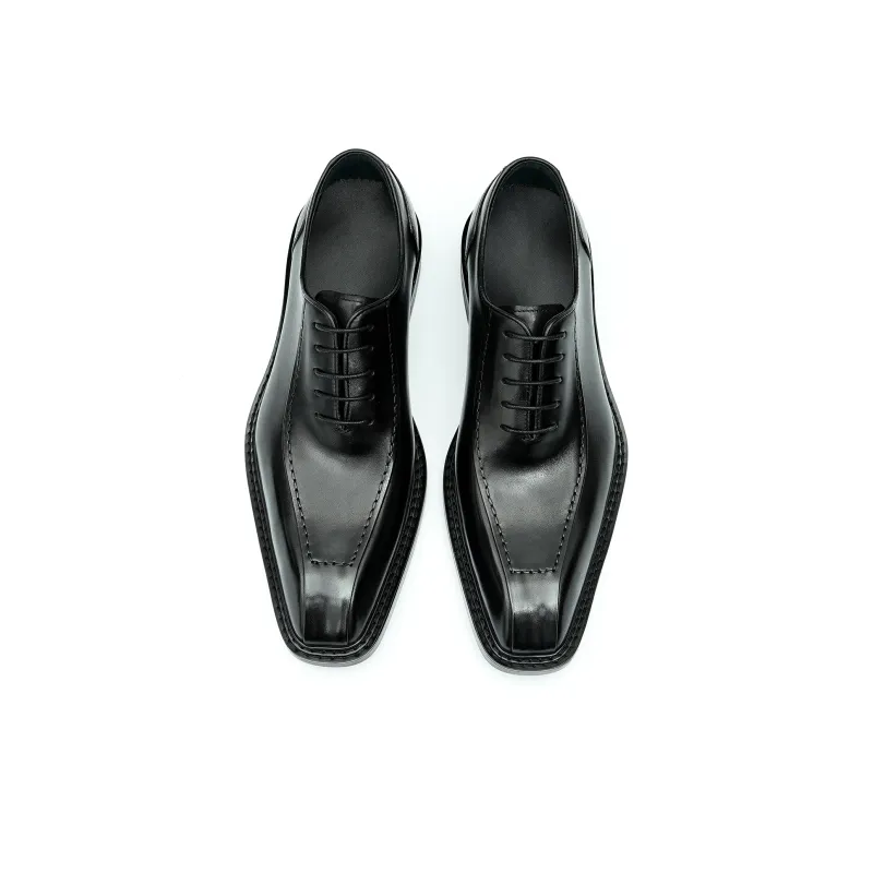 ASTON M.JAZZ Dress Shoes Men Low Top Black/Coffee-2