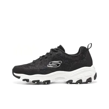 Skechers D'LITES 1.0 Anti Slip And Wear Resistant Breathable Low Top Chunky Sneakers Women's Black