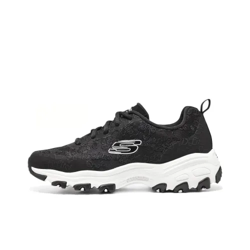 Skechers D'LITES 1.0 Anti Slip And Wear Resistant Breathable Low Top Chunky Sneakers Women's Black