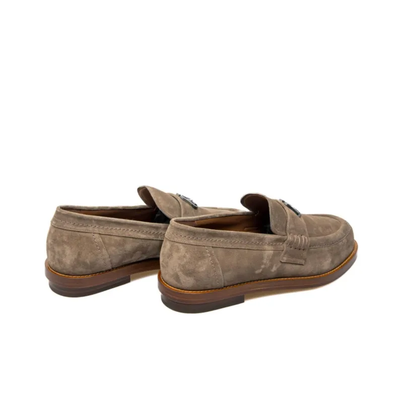 Alexander McQueen Seal-plaque Suede Loafers-3