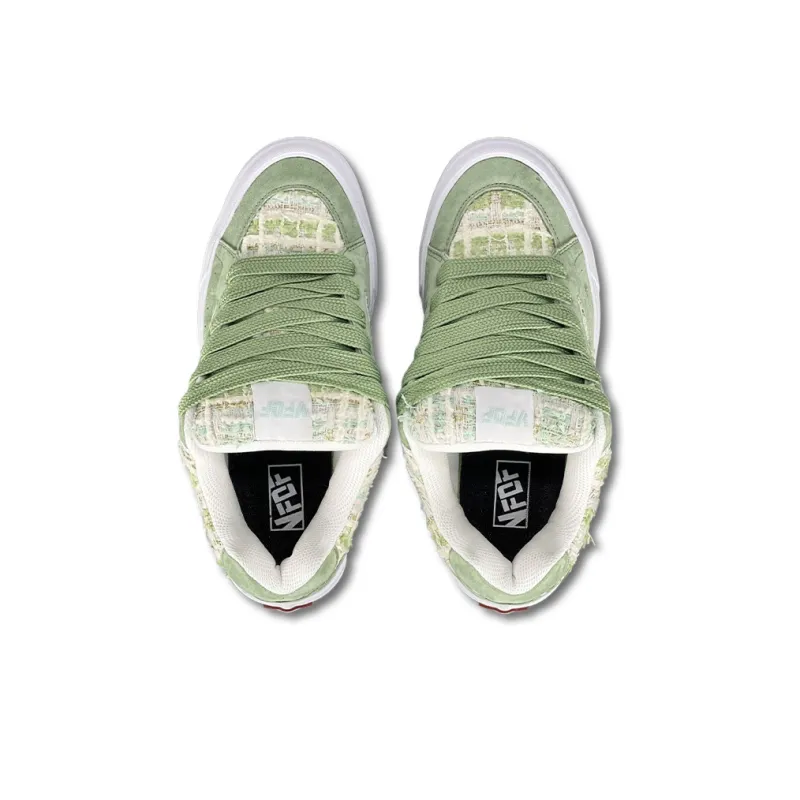 VFDF Chanel Inspired Puffy Shoes Wear Resistant Slip Resistant Low Top Skateboard Shoes Women's Matcha Green-2