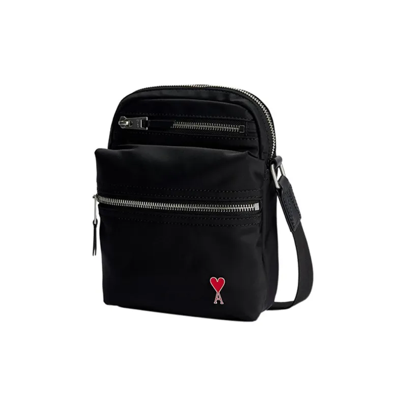 AMIPARIS Nylon Shoulder Bag, Crossbody Bag Regular Men's Black-1