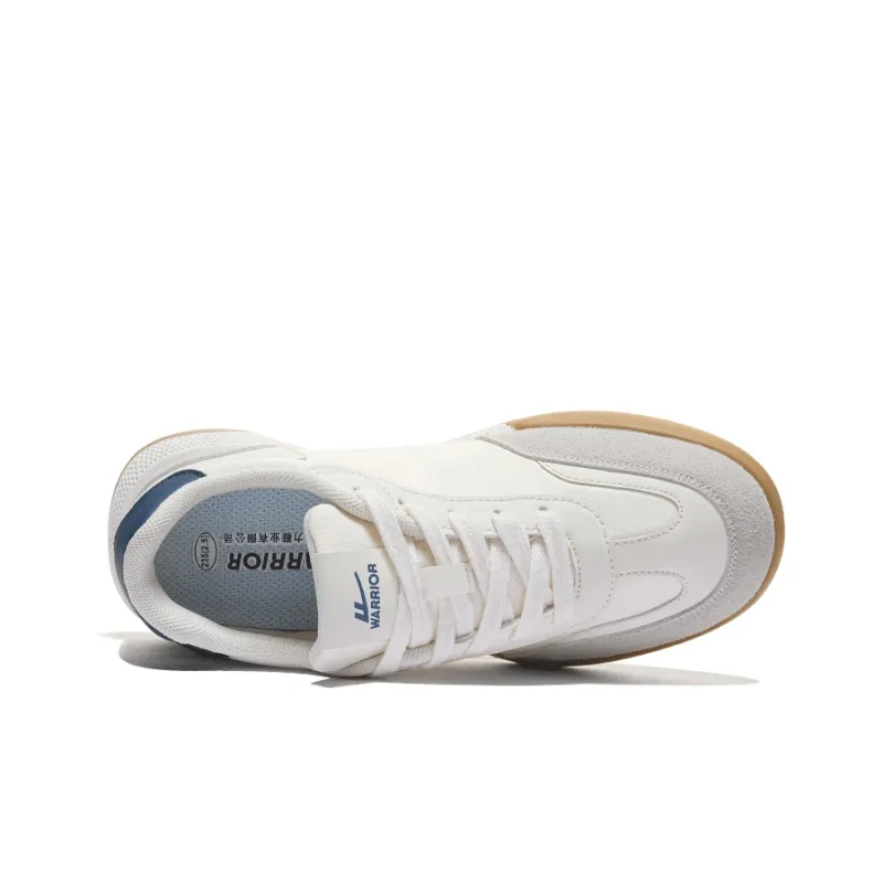 Warrior Low Top German Army Trainers Casual Shoes Unisex Beige Dark Blue-2