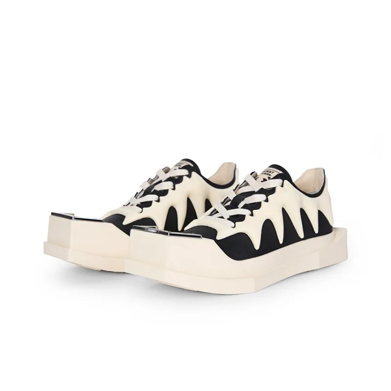 ANCIENT FOSSIL Low Top Trendy Board Shoes Unisex Black White-2