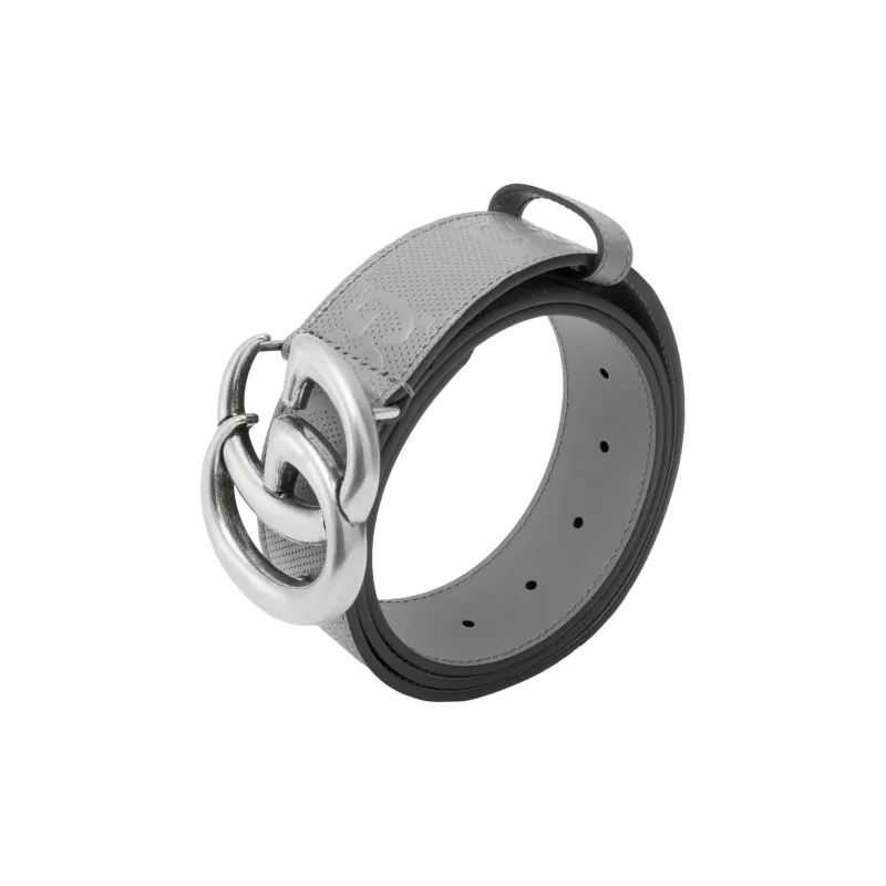 GUCCI Gg Embossed Leather Belt-2