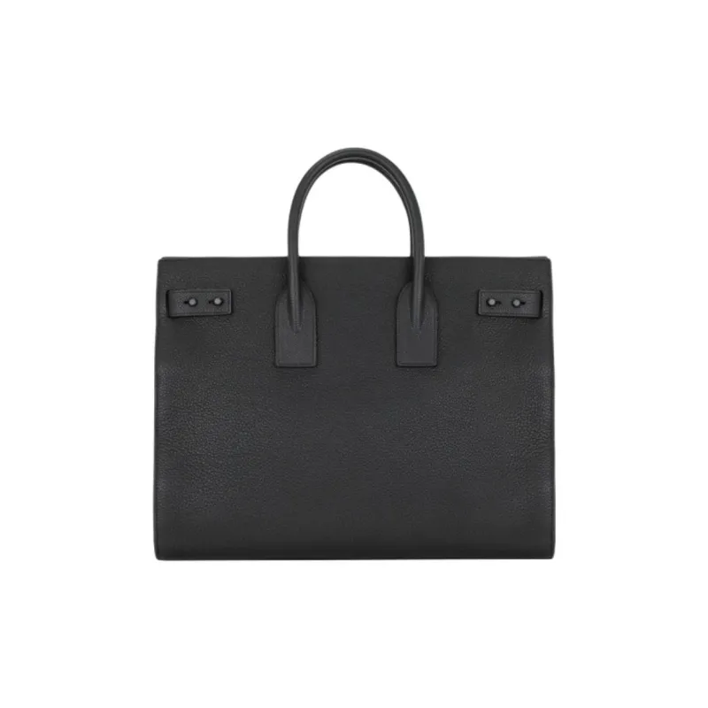 SAINT LAURENT SAC DE JOUR Leather Tote Bag Shopping Bag Handbag Unisex Black-2