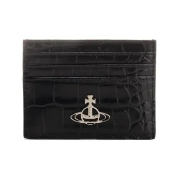 Vivienne Westwood Cow Leather Card Holder Women's Black