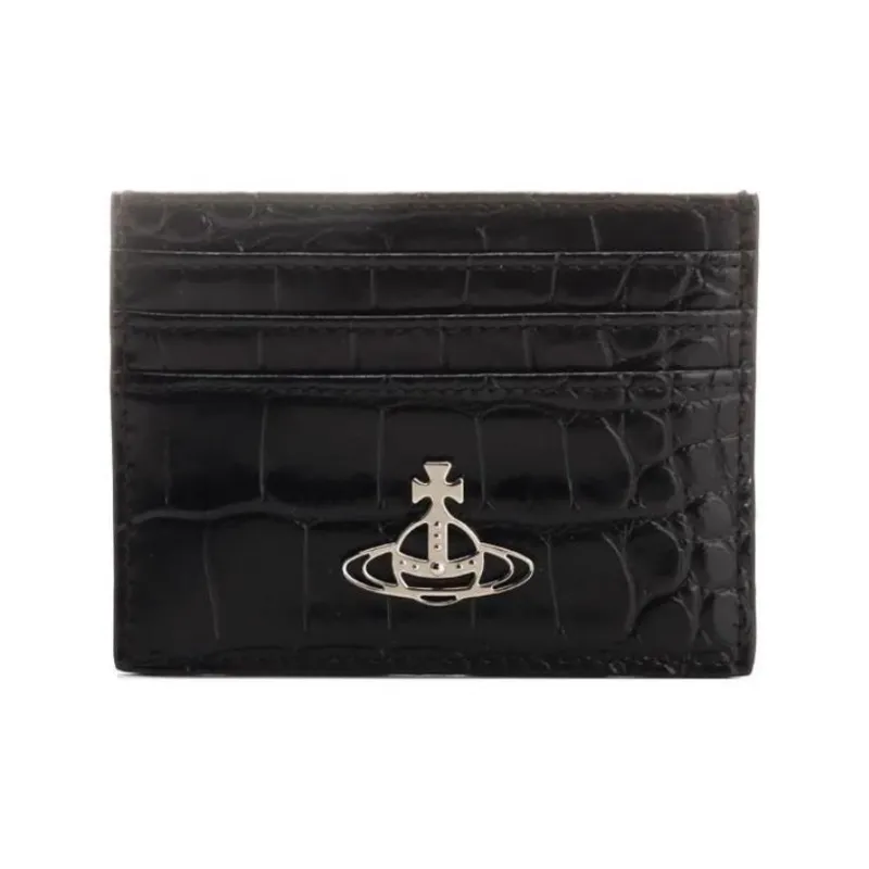 Vivienne Westwood Cow Leather Card Holder Women's Black-0