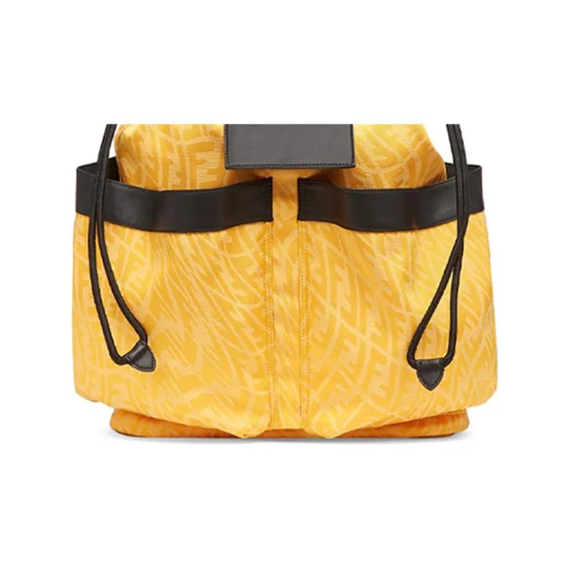 FENDI Canvas Backpack Men's Yellow-4